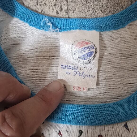 VTG 80’s Pepsi Cola Bears Surf Style White 4T Tank Top T Shirt By Pilgrim Rare - Picture 3 of 5